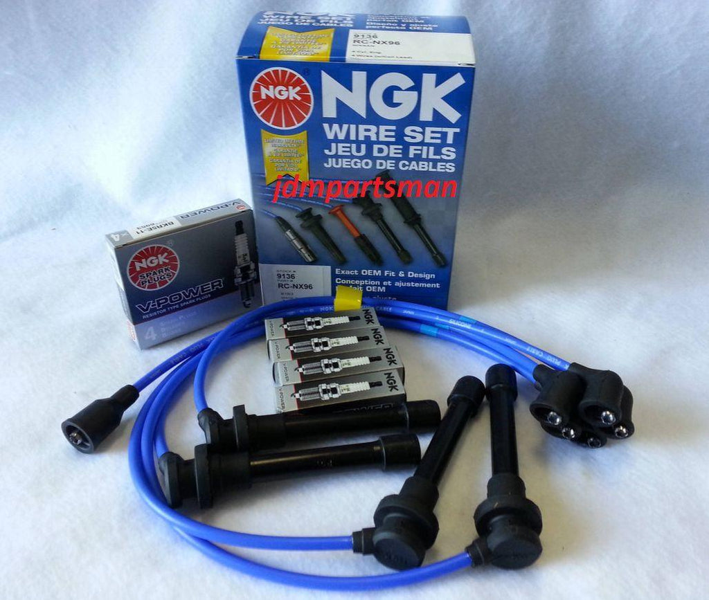 91-94 240SX S13 KA24DE NGK 2 STEP COLD PLUGS & WIRE KIT - NX96 / BKR7E11
