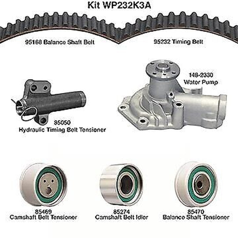 Dayco Engine Timing Belt Kit with Water Pump for Eclipse, Galant WP232K3A