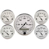 5 PC. GAUGE KIT 3-1/8 in. & 2-1/16 in. ELEC. SPEEDOMETER OLD TYME WHITE - greatparts