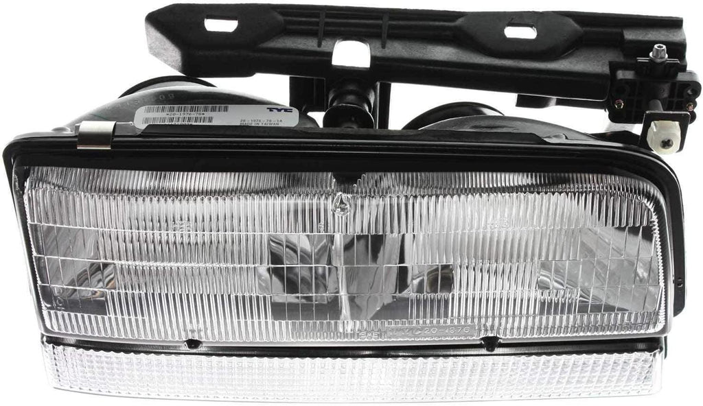 Headlight Assembly Compatible with 1992-1993 Buick Lesabre and 1991-1993 Buick Park Avenue Halogen, with Black Trim (Includes Park Light), Set of 2, Driver and Passenger Side