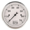 3-1/8 in. IN-DASH TACHOMETER 0-7000 RPM OLD-TYME WHITE - greatparts
