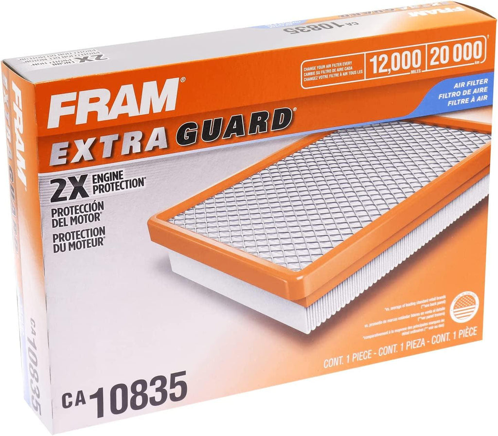 Extra Guard CA10835 Replacement Engine Air Filter for Select Lexus and Toyota Models, Provides up to 12 Months or 12,000 Miles Filter Protection
