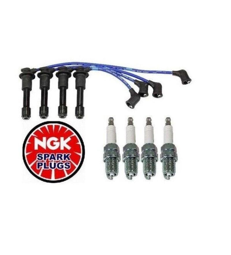 For Mazda Miata Spark Plug & Spar Plug Wire Set NGK BKR5EGP ZE21 Fast Shipping