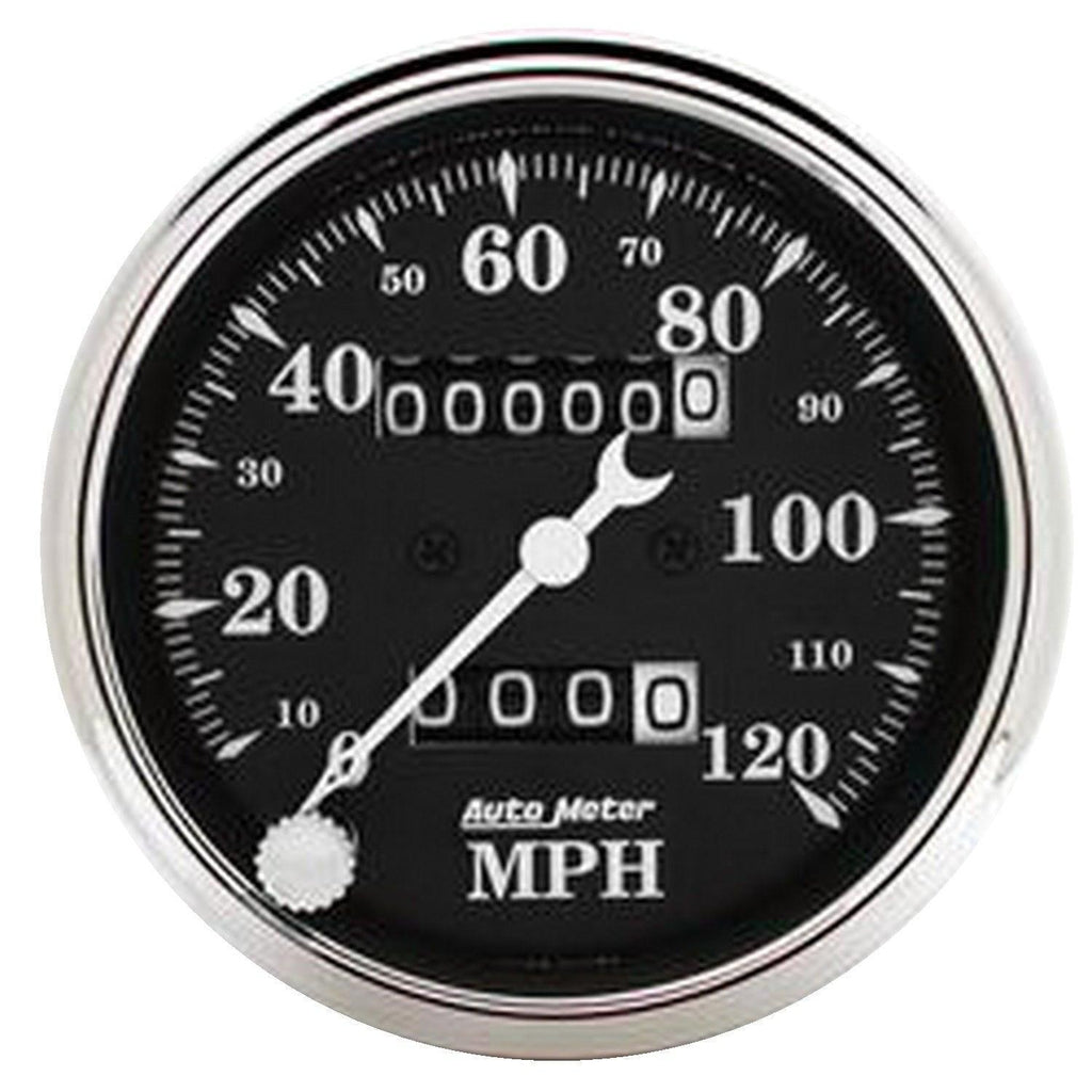 3-1/8 in. SPEEDOMETER 0-120 MPH OLD TYME BLACK - greatparts