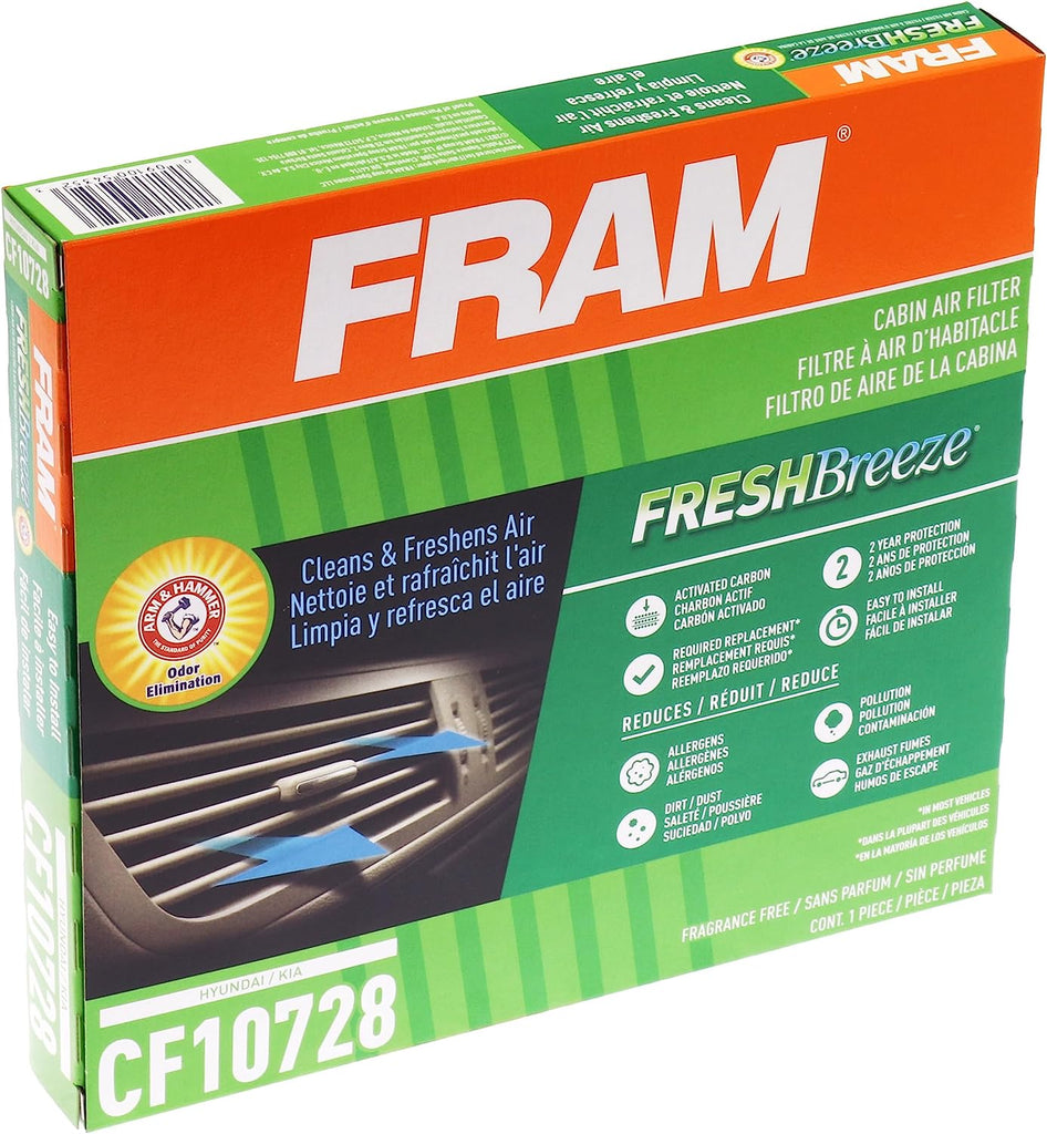 Fresh Breeze Cabin Air Filter with Arm & Hammer Baking Soda, CF10728 for Hyundai / Kia Vehicles