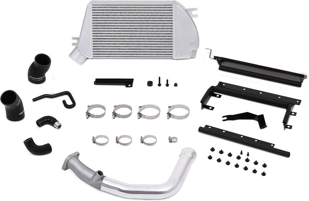 MMTMIC-WRX-15PSL Top-Mount Intercooler Kit Compatible with Subaru WRX 2015-2021 Silver Cooler, Polished Hose