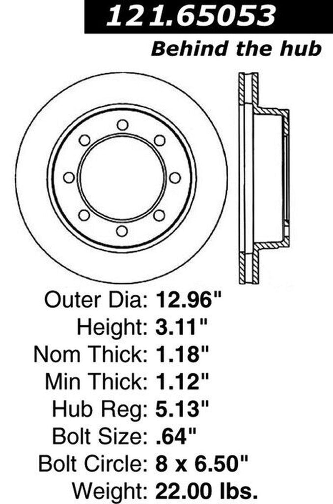 Centric Front Disc Brake Rotor for F-250, F-250 HD, F-350 (121.65053)