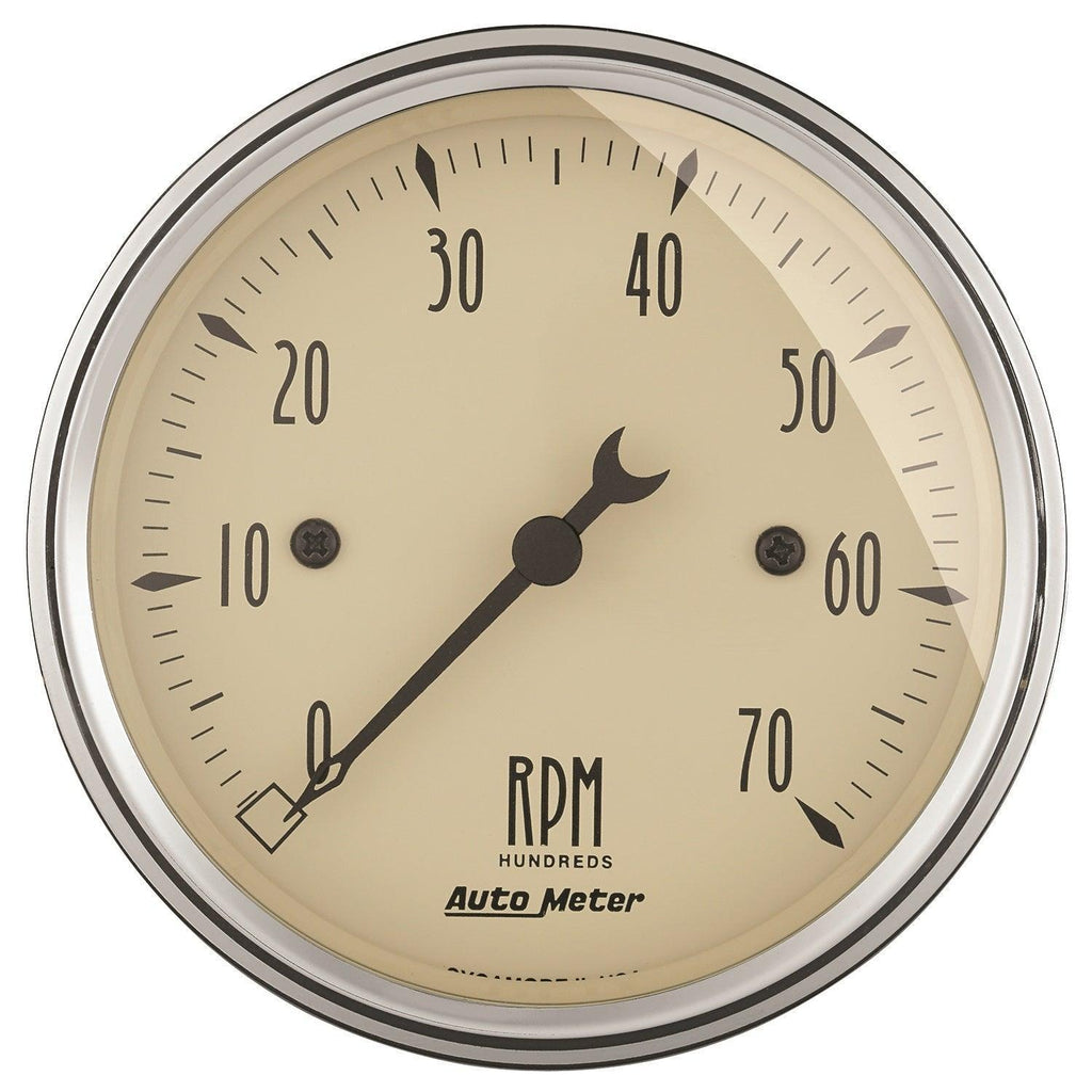 3-1/8 in. IN-DASH TACHOMETER 0-7000 RPM ANTIQUE BEIGE - greatparts