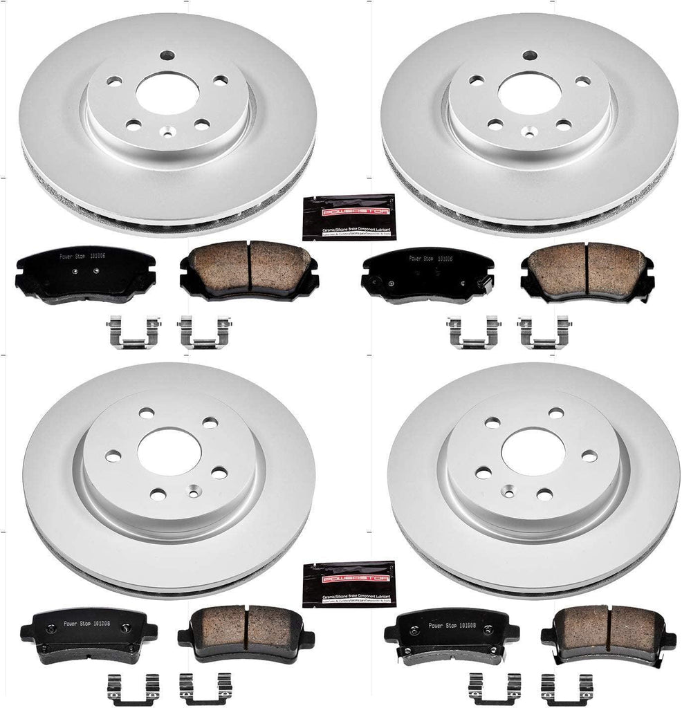 CRK5515 Coated Brake Rotor & Ceramic Brake Pads- Front & Rear