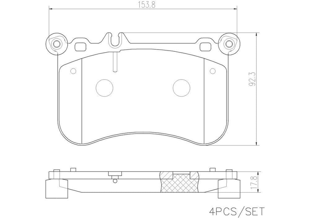 Brembo Front Disc Brake Pad Set for Mercedes-Benz (P50098N)