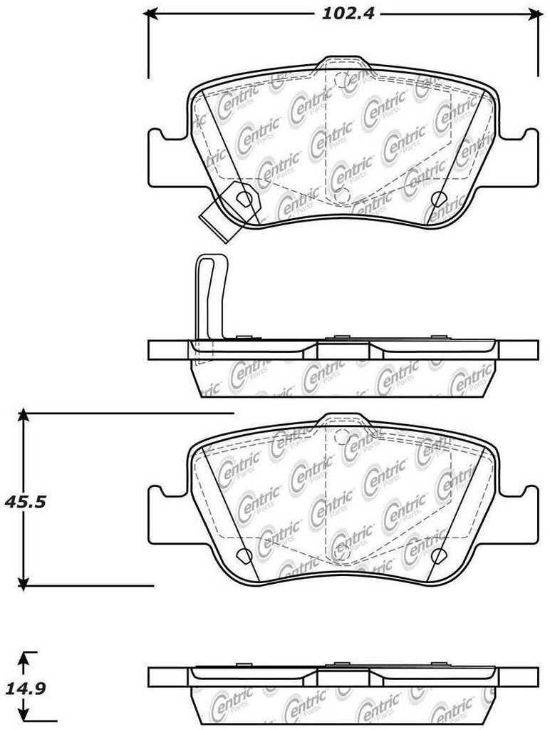 Centric Rear Disc Brake Pad for 09-14 Corolla (105.15720)