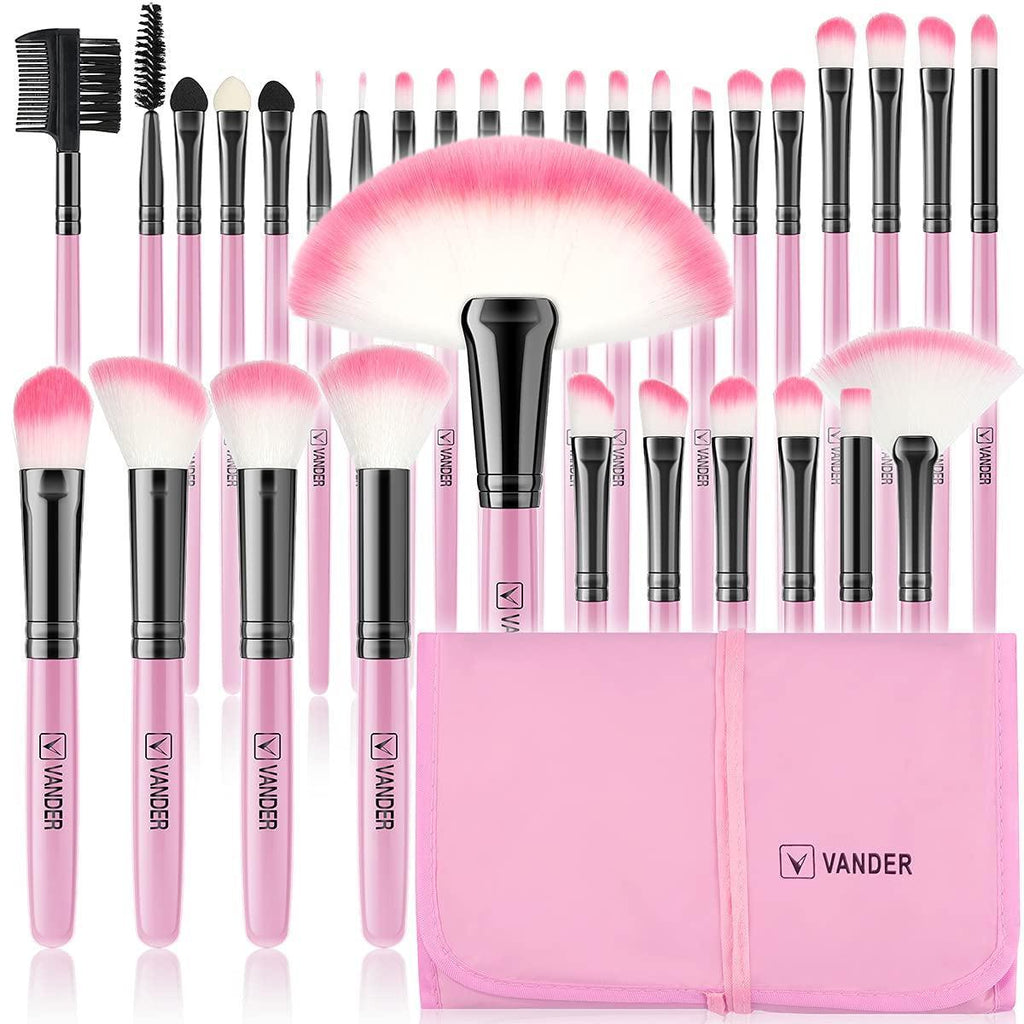 Makeup Brushes,  32Pcs Professional Soft Synthetic Kabuki Cosmetic Eyebrow Shadow Makeup Brush Set Kit