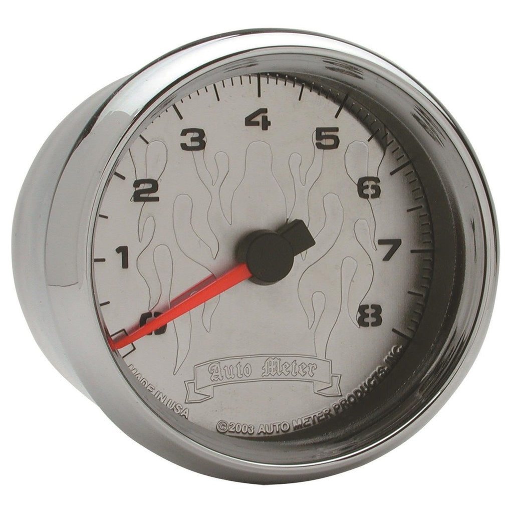 2-5/8 in. TACHOMETER 0-8000 RPM CHROME FLAME PRO-CYCLE - greatparts