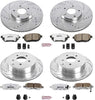 K2767-26 Front and Rear Z26 Carbon Fiber Brake Pads with Drilled & Slotted Brake Rotors Kit