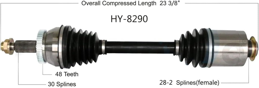 HY-8290 - Front Passenger Side CV Axle Shaft