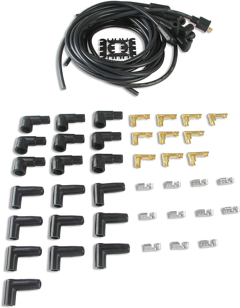 4041K Spark Plug Wire Set- 8Mm - Black Wire with Black 90 Degree Boots