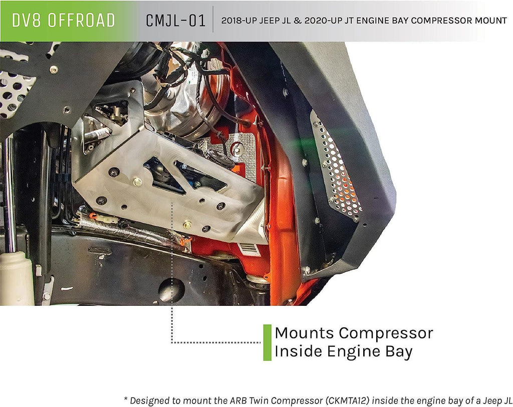 Air Locker Compressor Mount for the 2018-2023 Jeep Wrangler JL & 2020-2023 Gladiator JT | Fits inside Engine Bay | Compatible with CKMTA12 Compressor |