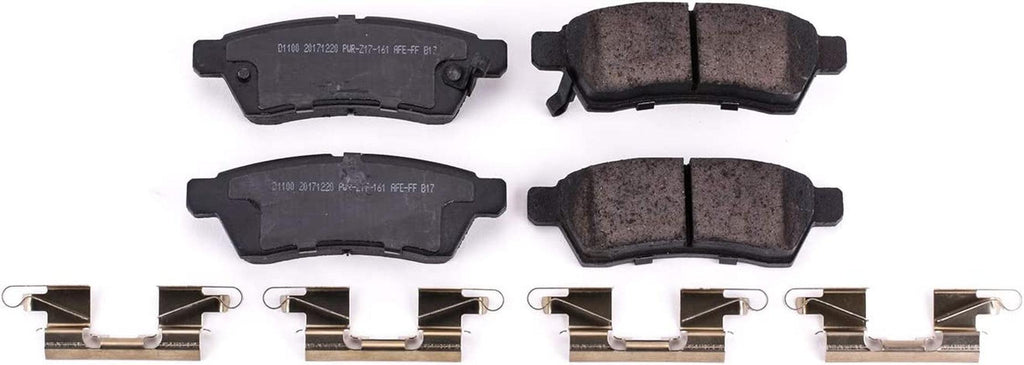 17-1100, Z17 Rear Ceramic Brake Pads with Hardware
