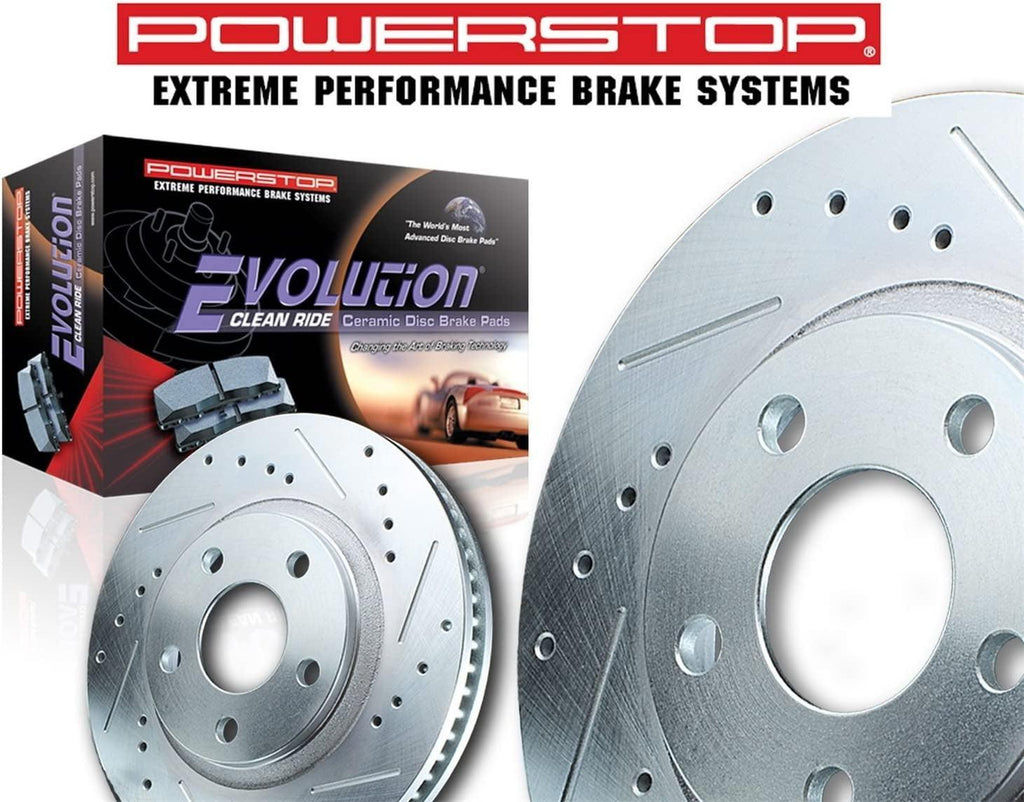 K5334 Front Z23 Carbon Fiber Brake Pads with Drilled & Slotted Brake Rotors Kit