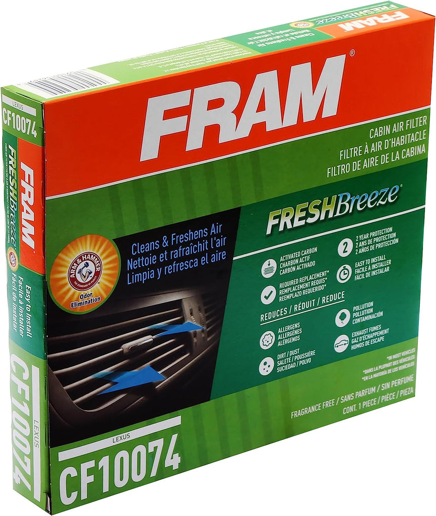 Fresh Breeze Cabin Air Filter, CF10074 with Arm & Hammer Baking Soda