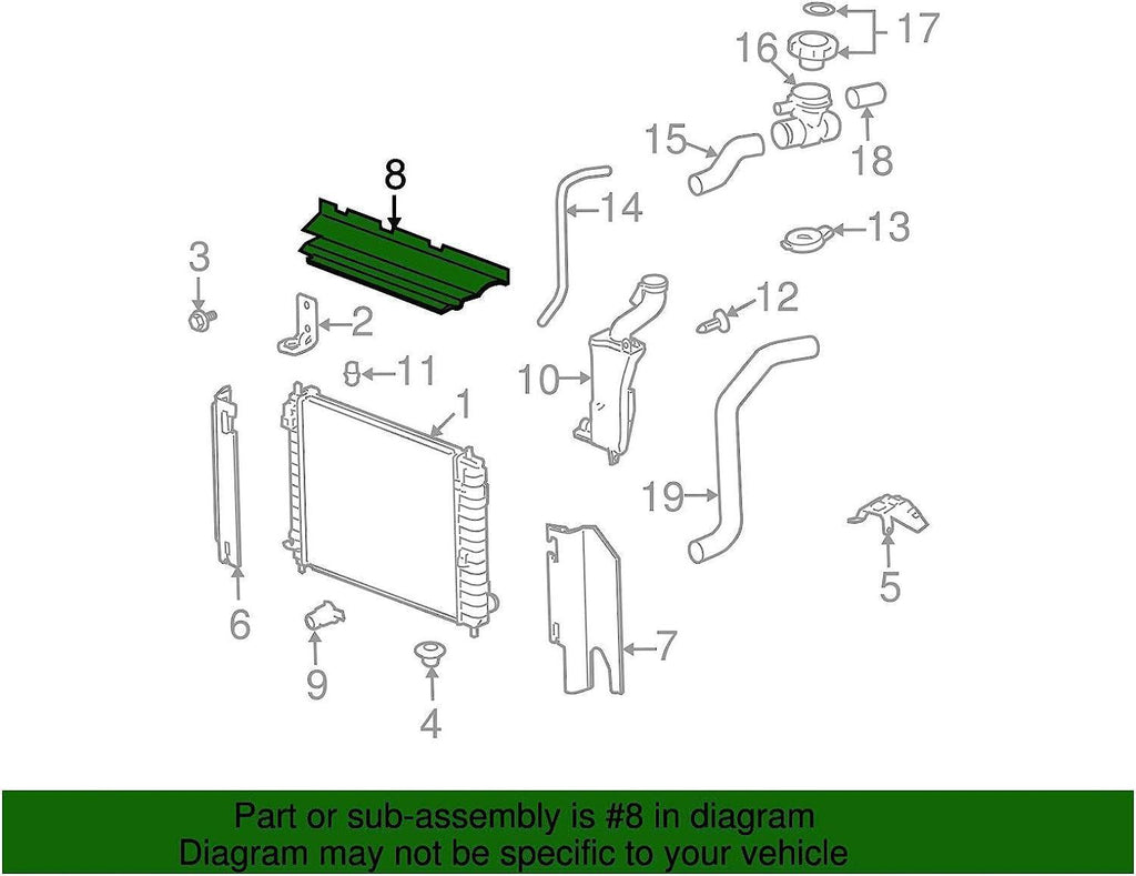 Genuine  15817968 Radiator Air Seal, Upper