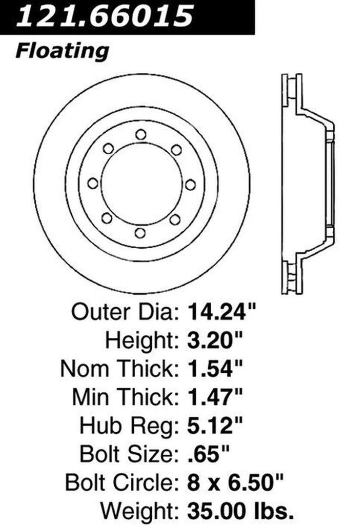 Centric Front Disc Brake Rotor for P30, P3500, P35 (121.66015)