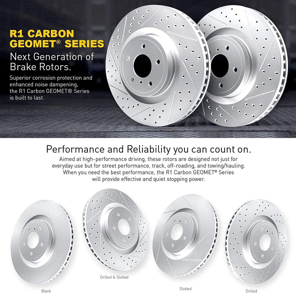 R1 Concepts Front Brakes and Rotors Kit |Front Brake Pads| Brake Rotors and Pads| Ceramic Brake Pads and Rotors |Hardware Kit |Fits 2008-2019 Pontiac Vibe, Scion Xd, Toyota Corolla, Matrix
