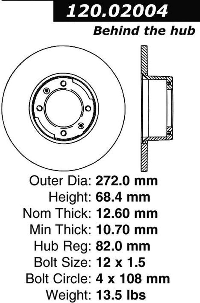 Centric Front Disc Brake Rotor for Alfa Romeo (120.02004)