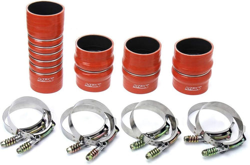 57-1568 Orange High Temp Aramid Reinforced Silicone Intercooler Turbo Hose Boots Kit with T Bolt Clamps