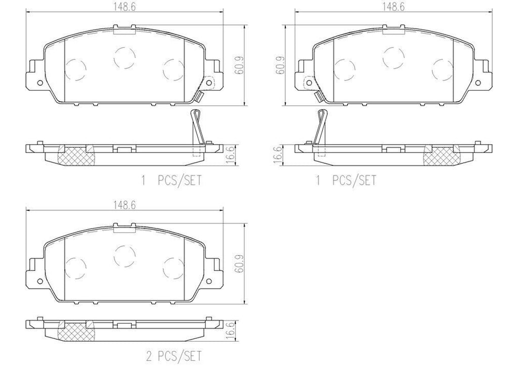 Brembo Front Disc Brake Pad Set for Accord, HR-V (P28077N)