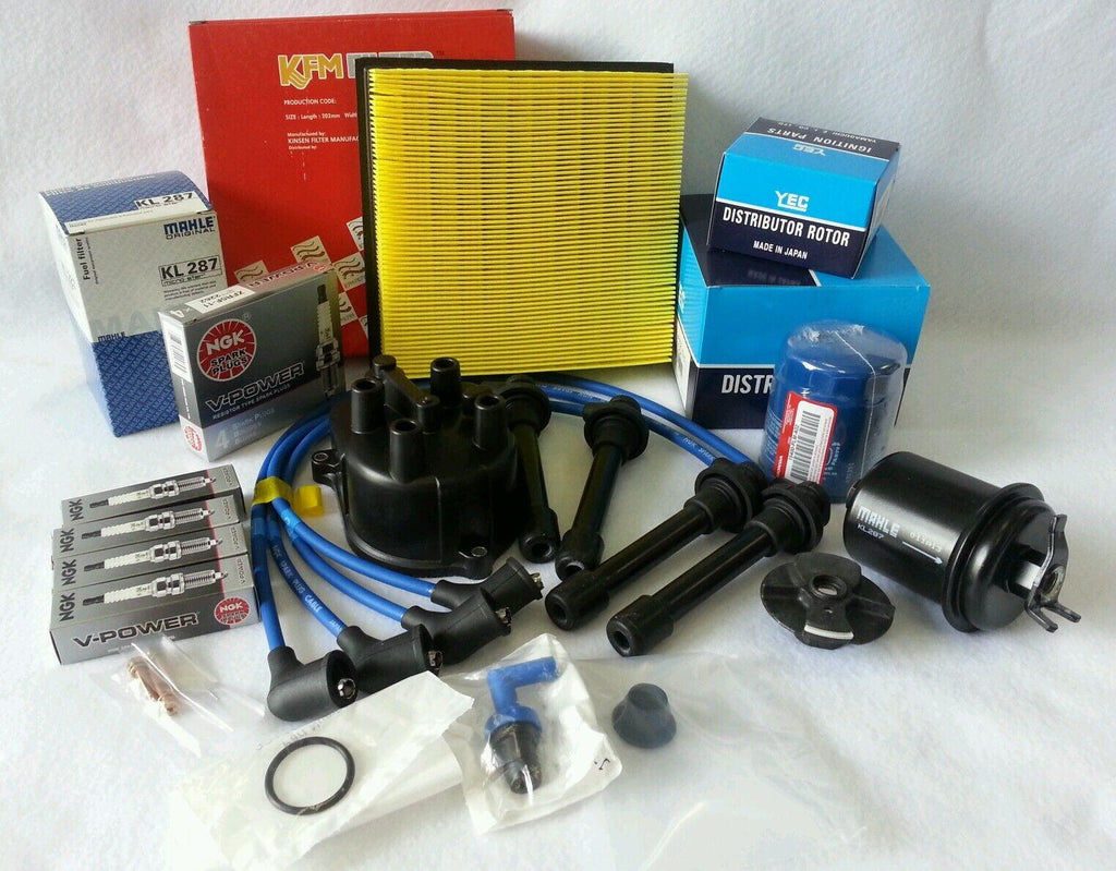 Cap-Rotor-Ngk Wires-Spark Plug-Filter Kit Honda Civic Si 1.6L DOHC B16A2