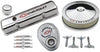 141-900 Chrome Engine Dress-Up Kit with Black Chevrolet/Red Bowtie Logo for Small Block Chevy