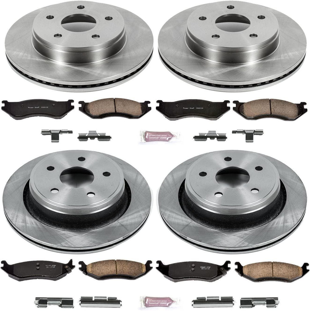 KOE2168 Autospecialty Front and Rear Replacement Brake Kit-Oe Brake Rotors & Ceramic Brake Pads