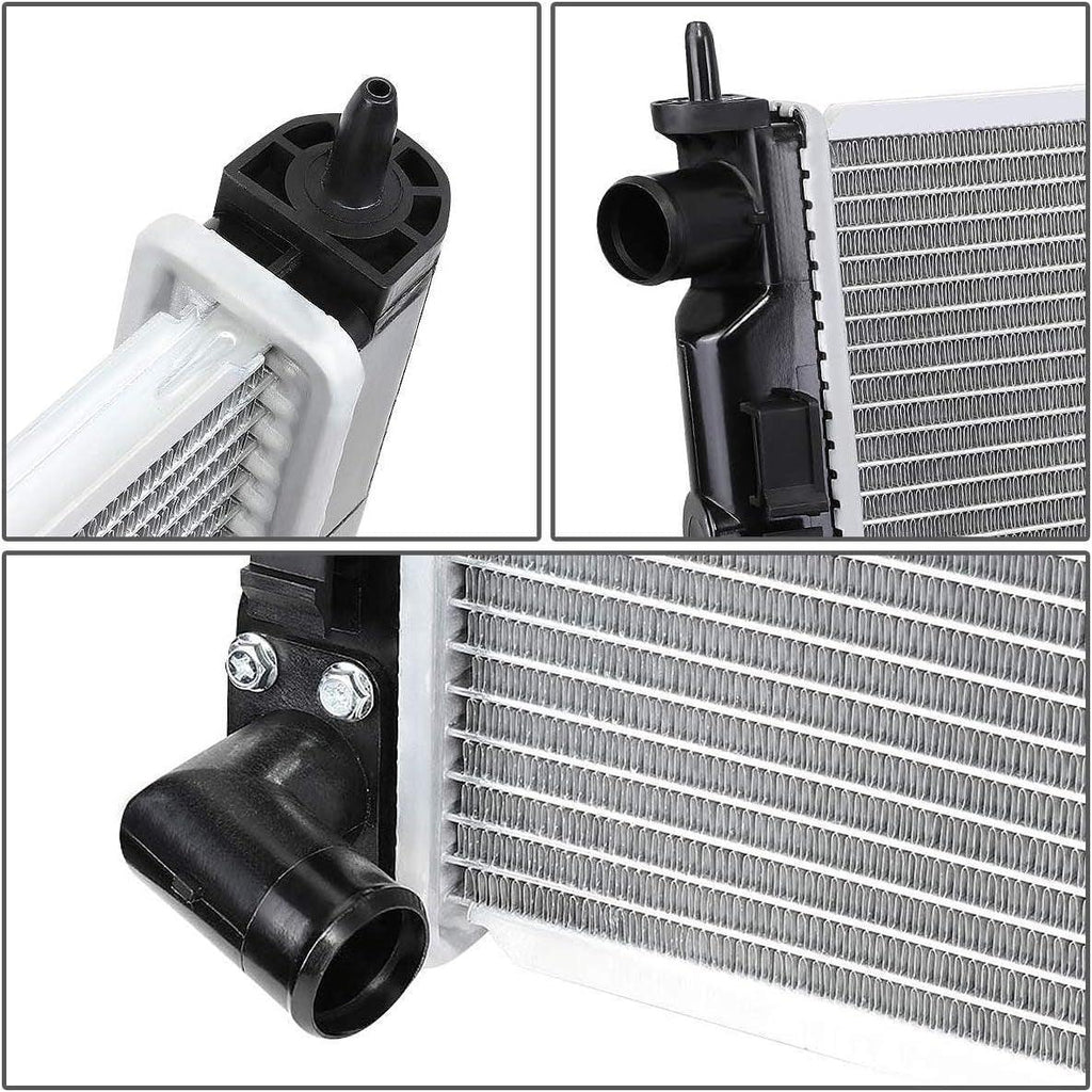 OEM-RA-2979 Aluminum Radiator Compatible with 08-14 Lancer/11-13 Outlander Sport AT, 27-9/16" W X 15-13/16" H X 5/8" D, 1-3/8" Inlet / 1-3/8" Outlet