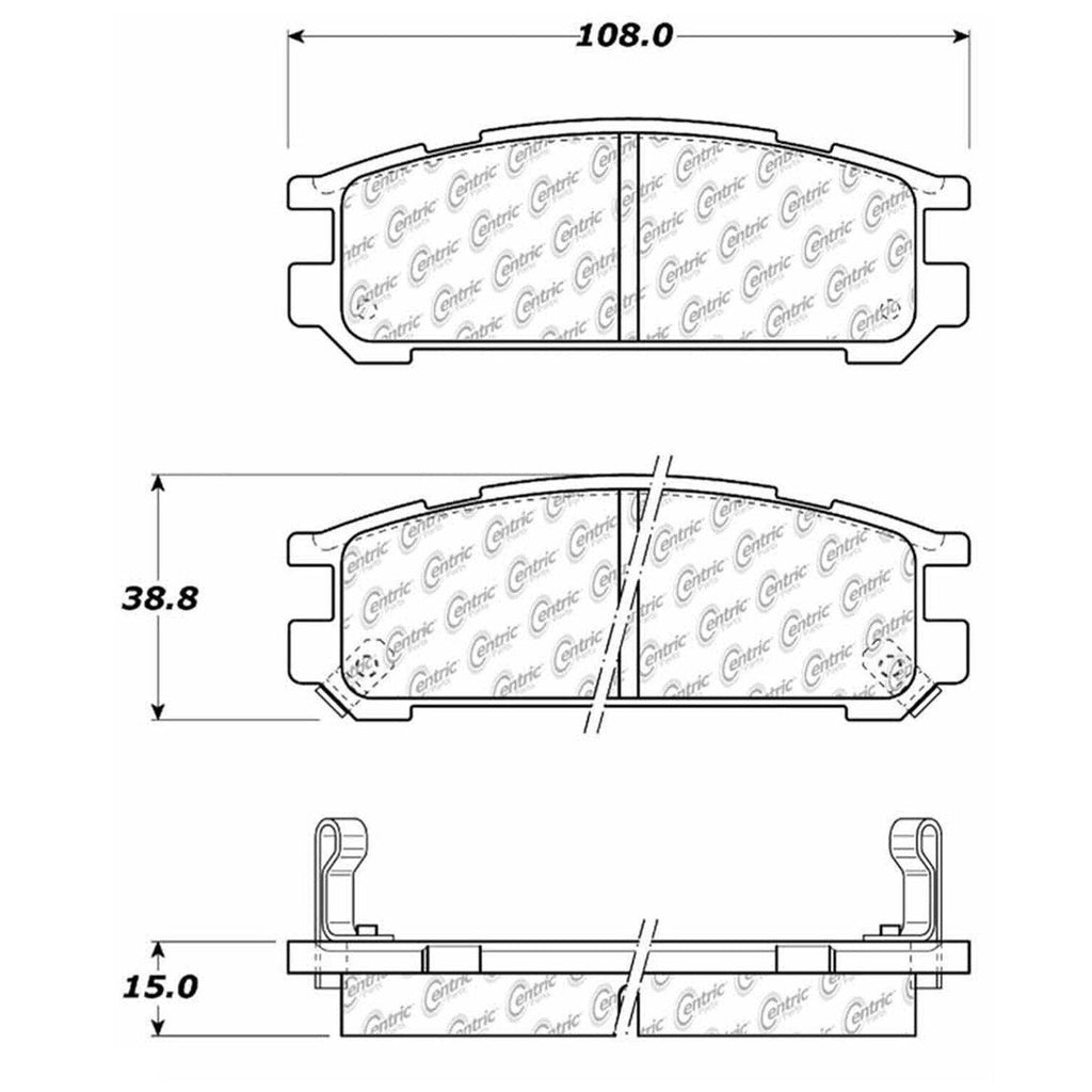 Centric Rear Disc Brake Pad for Legacy, Impreza (102.04710)