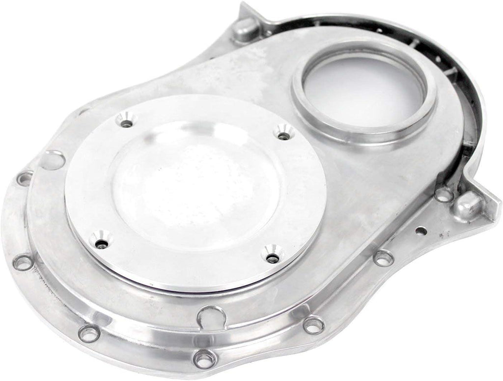 by Speedmaster 265.1021 Fits Chevy BBC 454 Gen 1-4 2-Piece Aluminum Timing Chain Cover W/Inspection Plate