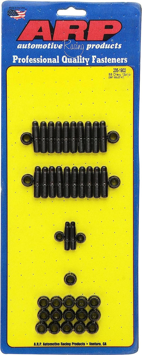 2351902 Oil Pan Stud Kit with 12-Point Nuts, Black Chrome Moly Steel, for Select Chevrolet Big Block Applications