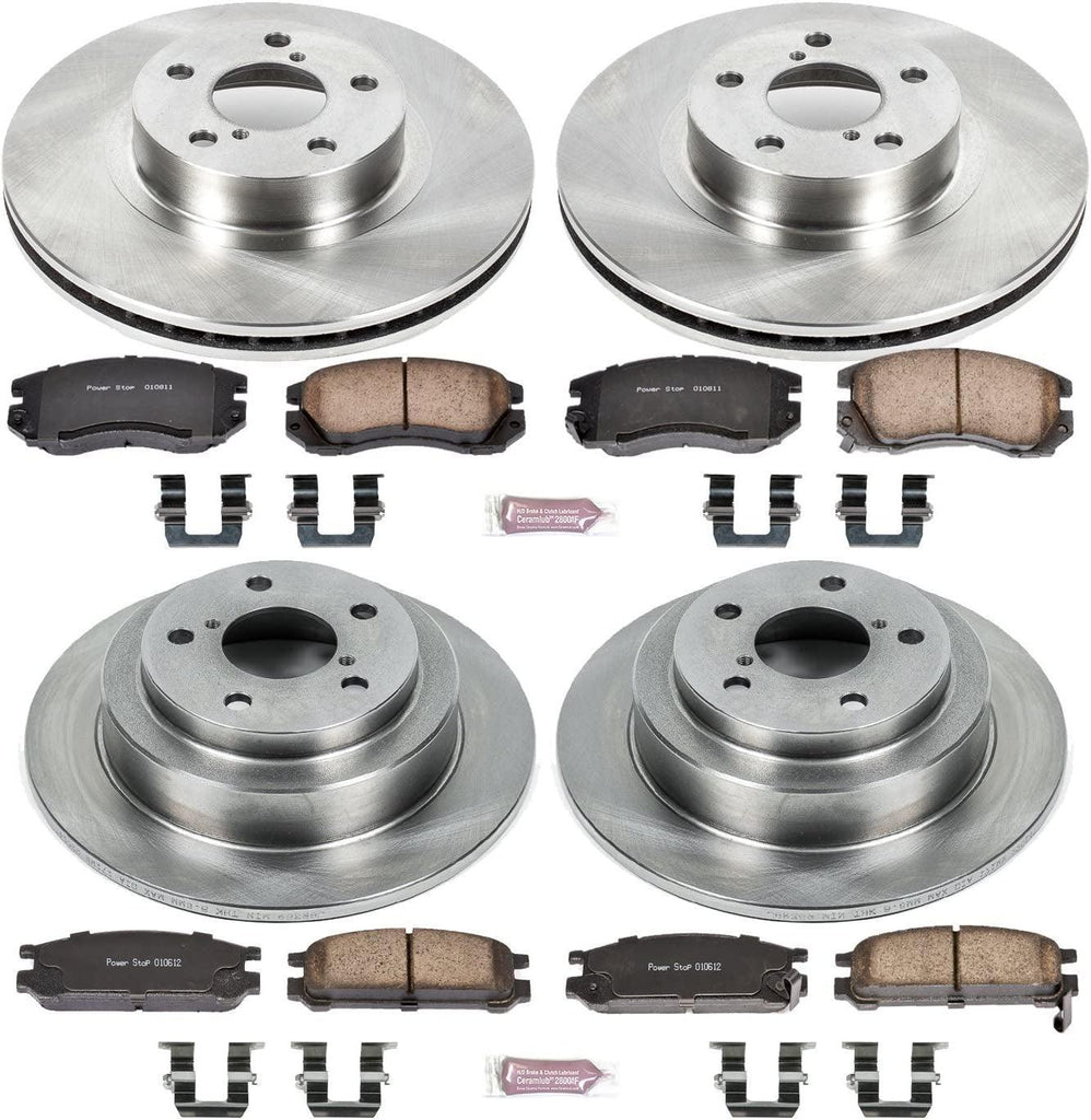 Power Stop KOE1119  Front and Rear Replacement Brake Kit-Oe Brake Rotors & Ceramic Brake Pads