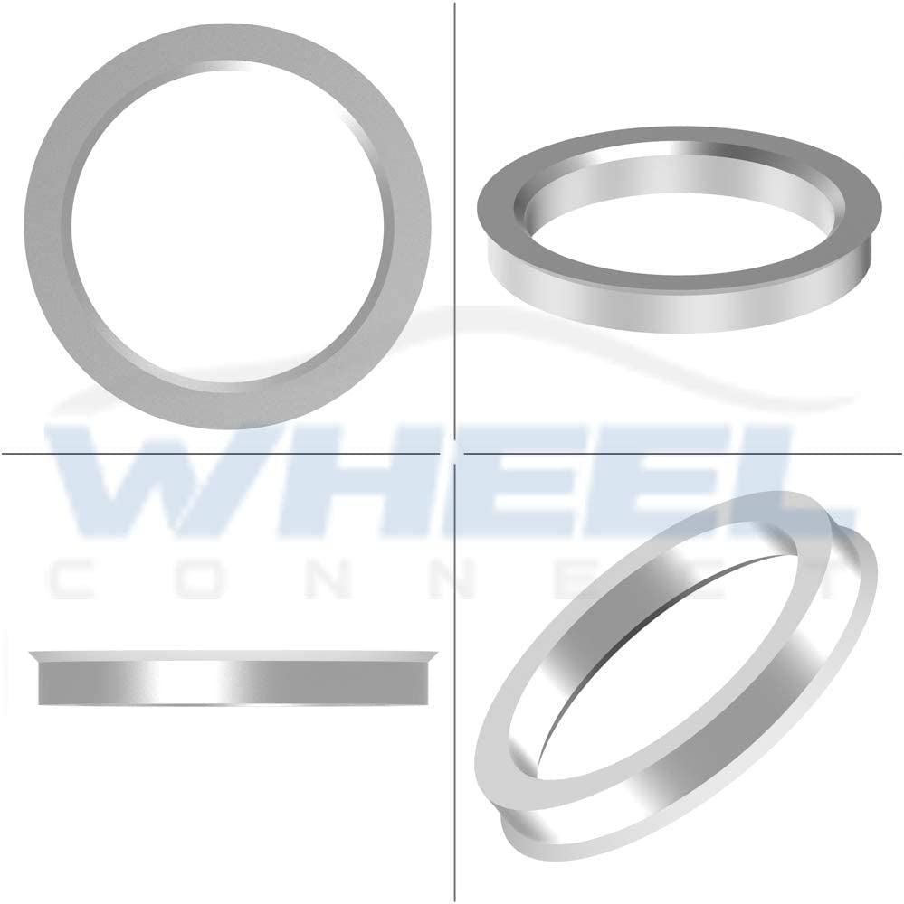 WHEEL CONNECT Hub Centric Rings, 66.6 to 57.1 Set of 4, Aluminium Alloy Hubrings 57.1 to 66.6, O.D:66.6Mm I.D 57.1Mm. A