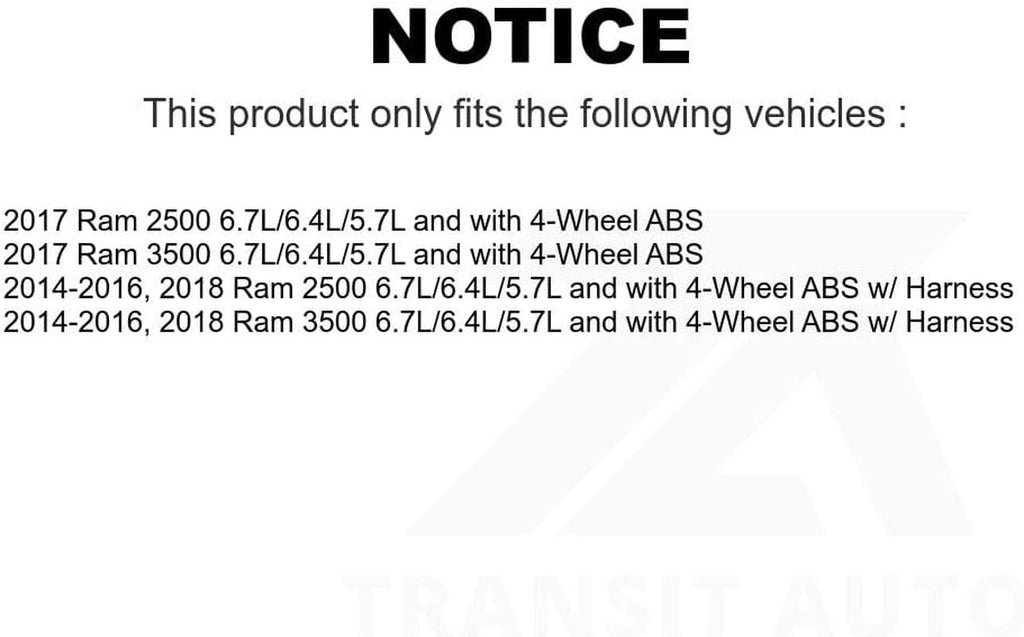 Mpulse Front ABS Wheel Speed Sensor SEN-2ABS2871 for Ram 2500 3500