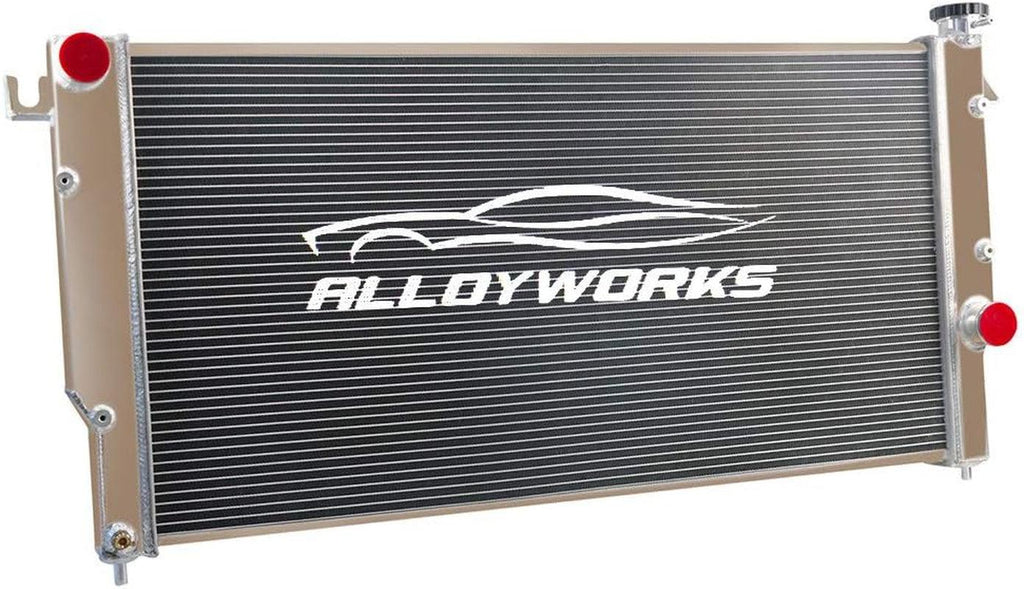 ALLOYWORKS CU1553 Full Aluminum Radiator for 1994-2002 Dodge Ram 2500 3500 Quad Cab 5.9L L6 Turbo Diesel Cummins 1995 1996 1997 1998 1999 2000 2001 Radiators(3 Row Core, Crossflow Radiator)