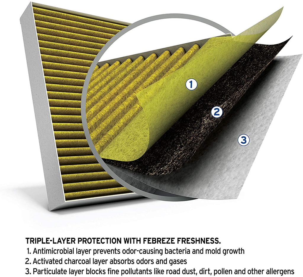 PBC26176 boss Premium Cabin Air Filter with Febreze Freshness Fits Select Dodge and Chrysler