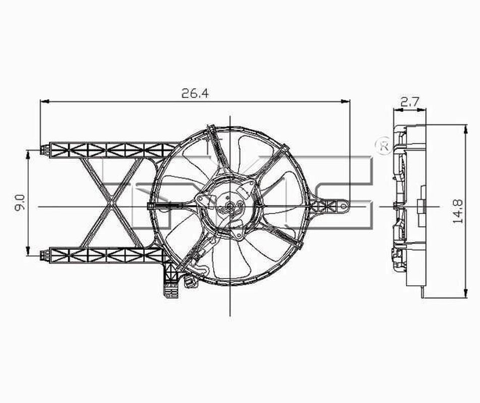 TYC A/C Condenser Fan Assembly for Nissan 610960