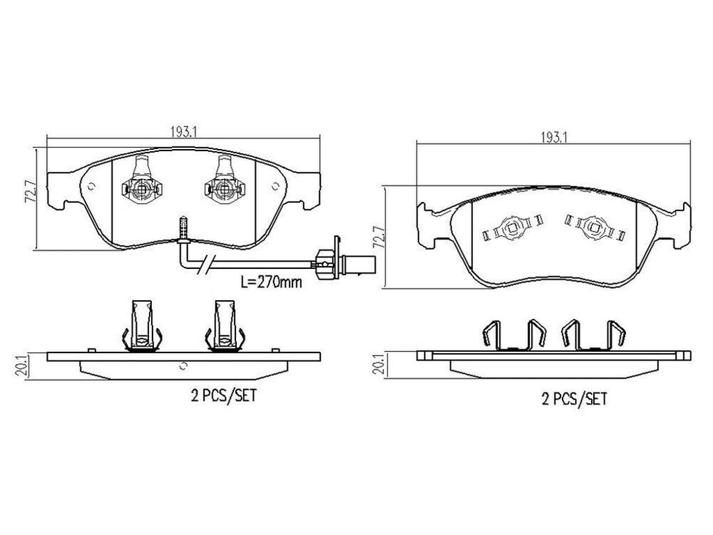 Brembo Front Disc Brake Pad Set for Audi (P85087N)