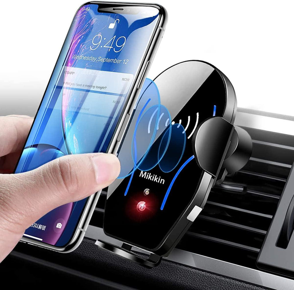 Wireless Car Charger Mount,  Auto-Clamping Qi 10W 7.5W Fast Charging Car Phone Holder Air Vent Compatible with Iphone 14 13 12 Pro Max Mini 11 XR XS X, Samsung Galaxy S23 S22 S21+ S10+ Note 20