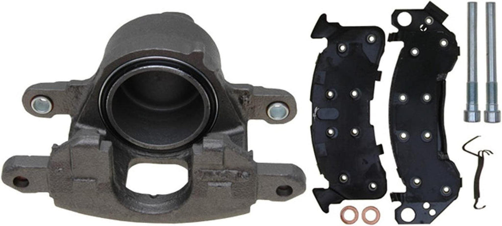 Gold 18R650 Front Driver Side Disc Brake Caliper Assembly with Semi-Metallic Pads (Loaded Non-Coated), Remanufactured