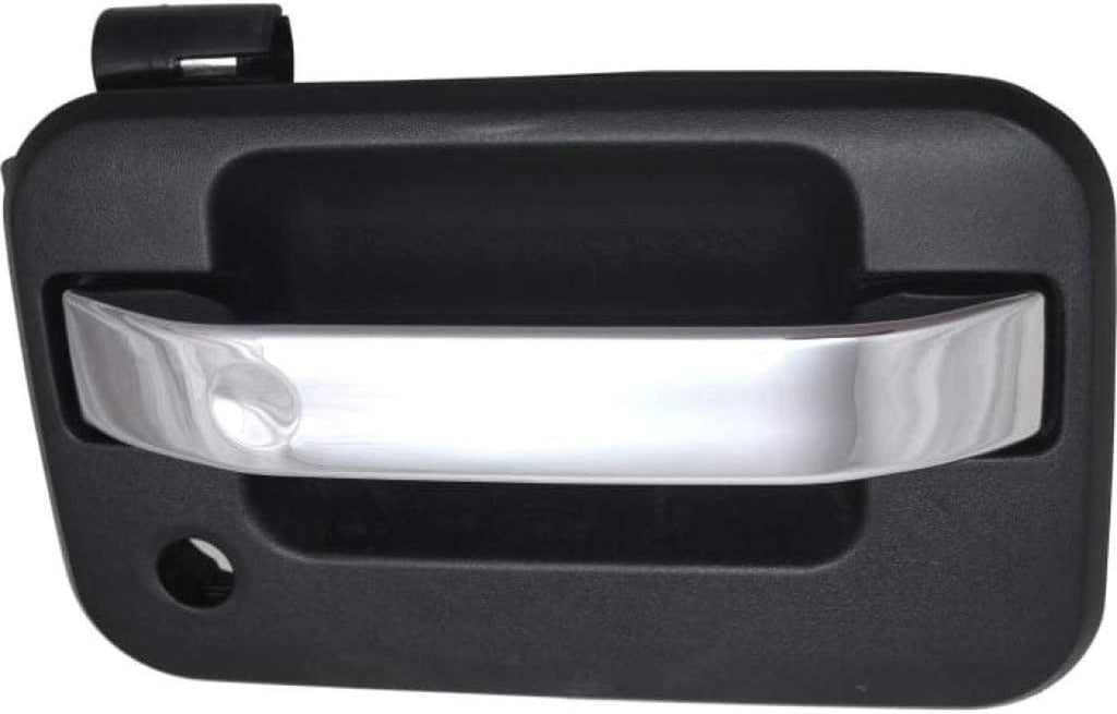 for Ford F-150 Exterior Door Handle Front, Passenger Side Black Bezel with Chrome Lever (2004-2014) | with Key Hole | Trim:All Submodels | FO1311129 | CL3Z1522404BA