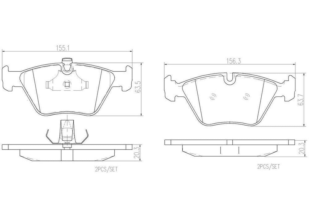 Brembo Front Disc Brake Pad Set for 1997-1998 528I (P06022N)