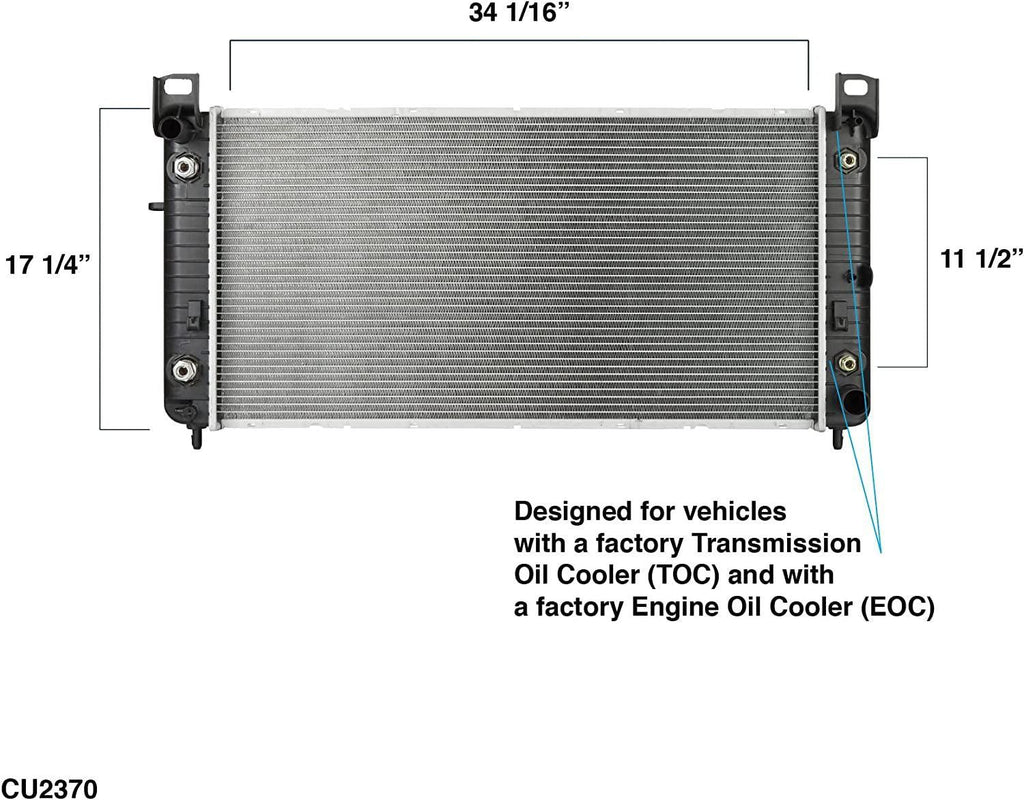 CU2370 Complete Radiator with TOC and EOC