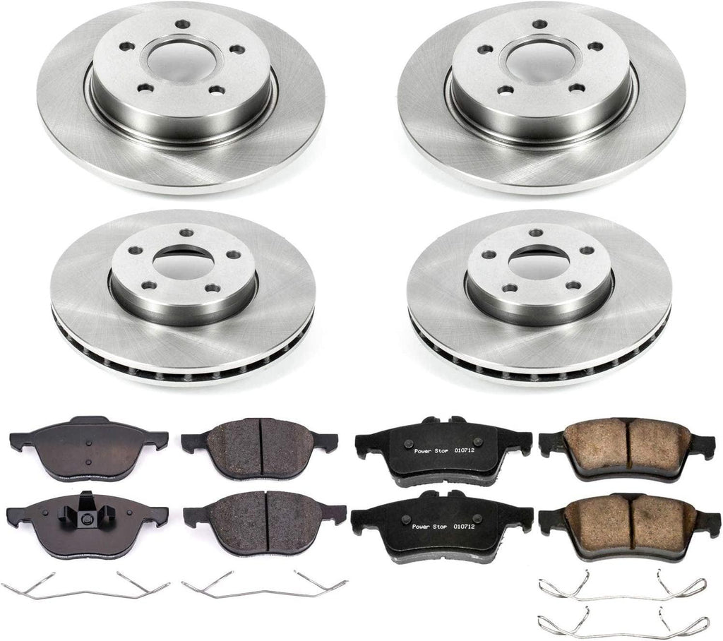 KOE5977 Autospecialty Front and Rear Replacement Brake Kit-Oe Brake Rotors & Ceramic Brake Pads